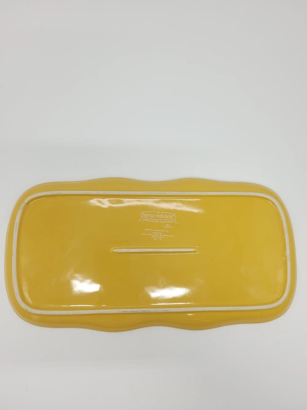 Temp-tations By Tara Snack Plate Set Of 2 Yellow Polka Dot Design Classic